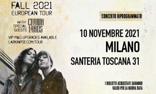 Larkin Poe: posticipato a novembre 2021 il loro concerto a Milano!